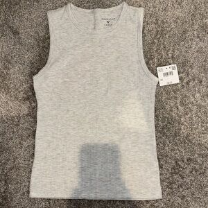American Eagle Outfitters Gray Ribbed Tank Top